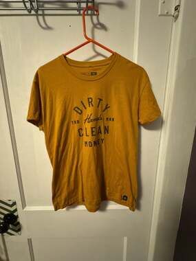 Troll Co. Dirty Hands Clean Money Graphic T-Shirt Mustard Yellow Medium